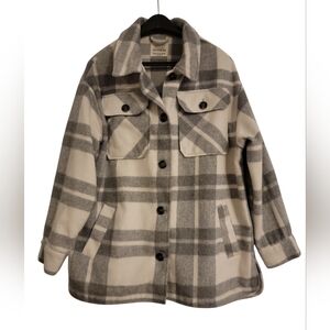 Ashley By 26 International Outerwear Plaid Jacket Size XL Gray and White